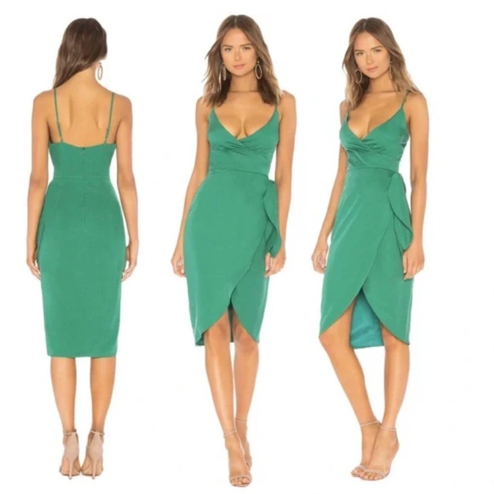 Lovers + Friends Orchid Dress in Lucky Charm Vibrant Green Backless Dress